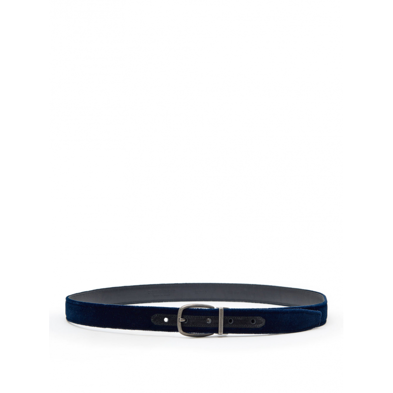 Dark Blue Suede Gurtel Dolce & Gabbana