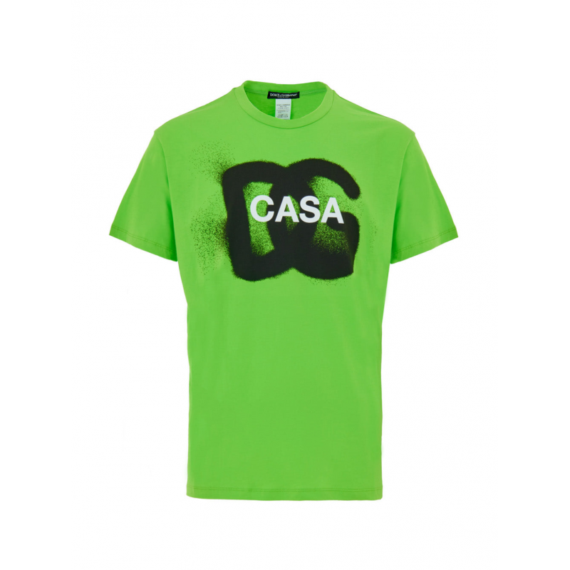 T-Shirt in Green Fluo dg Home Dolce & Gabbana