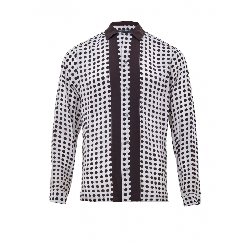 Hemd in Seide bei Pois Bianchi/Neri Dolce & Gabbana