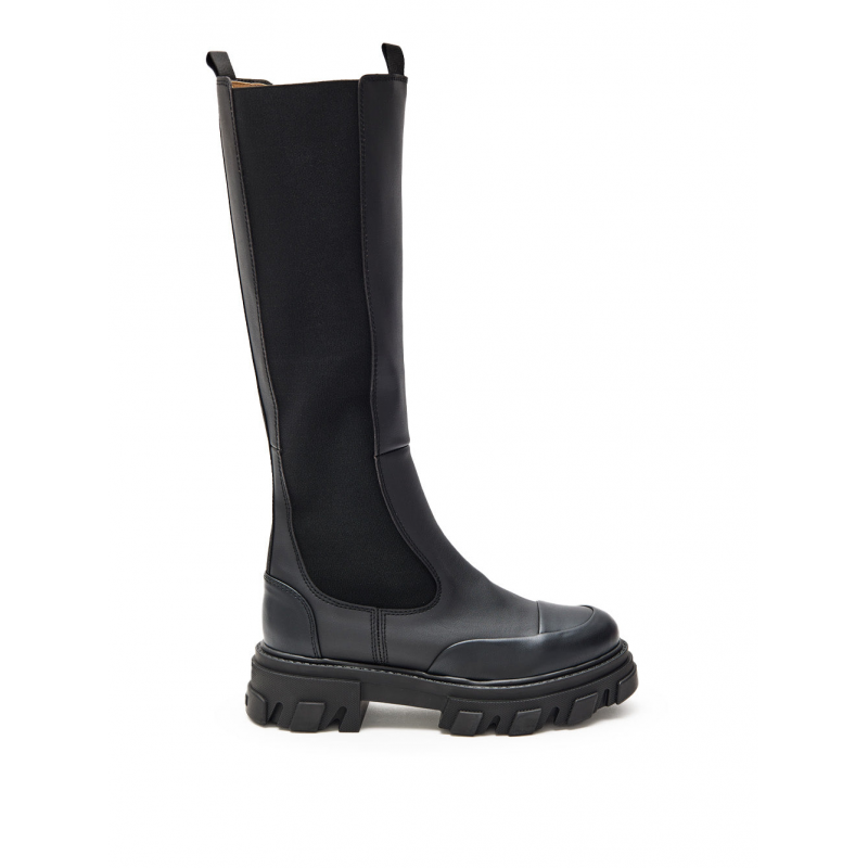 Chelsea Knee-High Boots in Schwarz