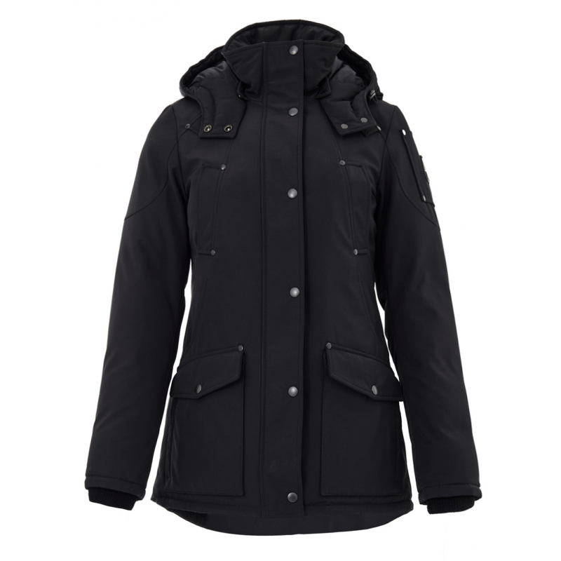 Feldjacke mit Kapuze in Schwarz Moose Knuckles