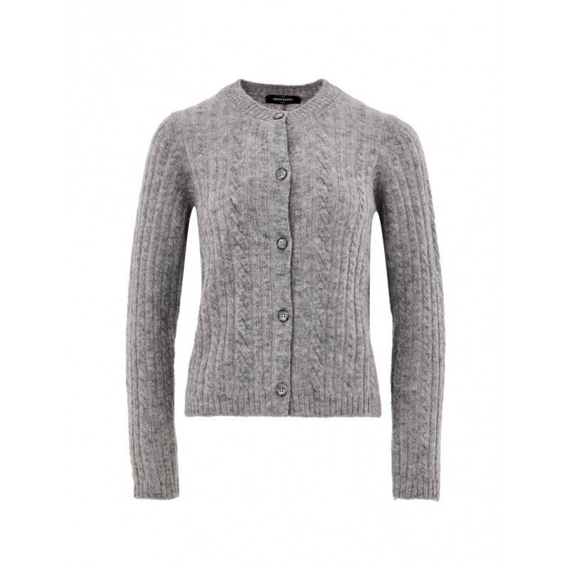 Cardigan mit grauem Treck Gran Sasso