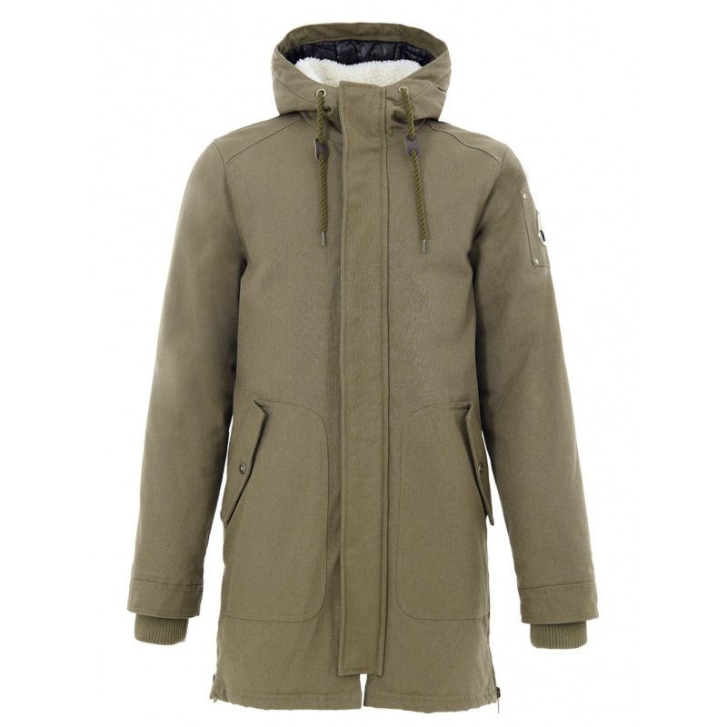 Jacke grun Parken Langer Stoff mit Tasconi Moose Knuckles
