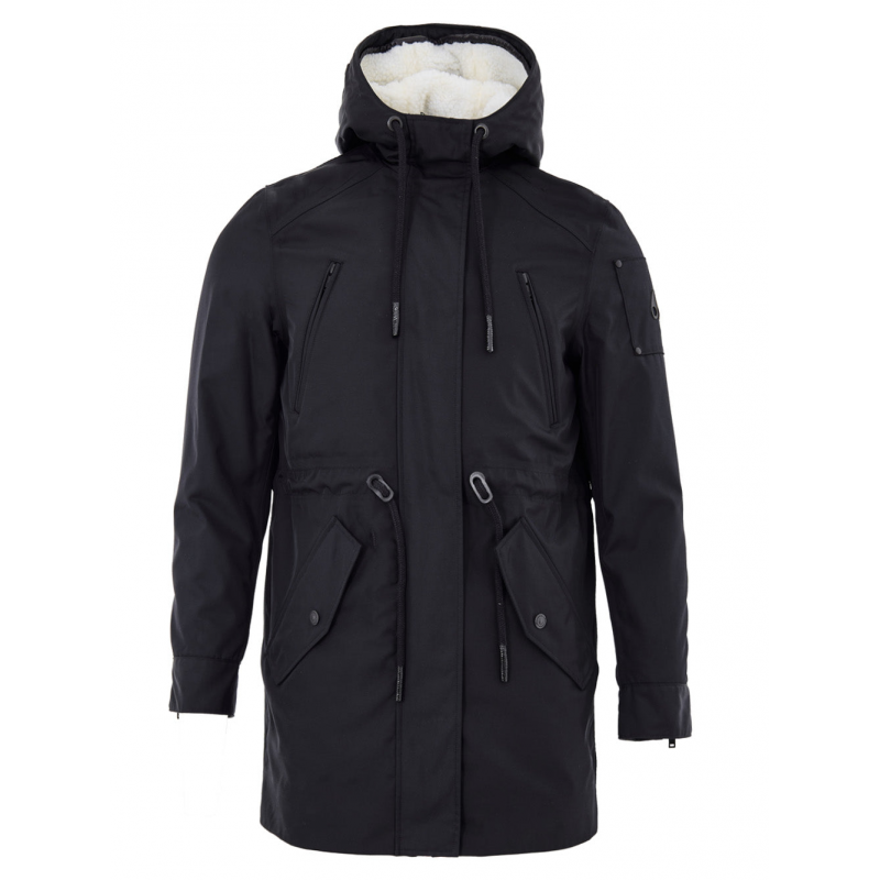 Parka mit Coulisse in Blau mit Schafpelz Moose Knuckles