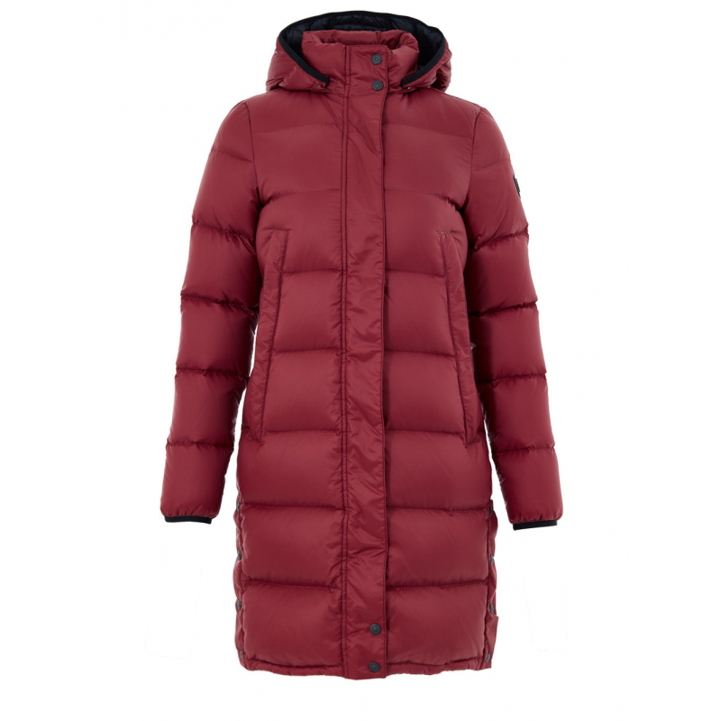 Daunenjacke Puffer Lang gepolstert mit Kapuze in Bordeaux Moose Knuckles
