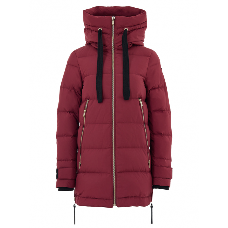 Bordeaux gepolsterte Jacke mit Zip Gold Moose Knuckles