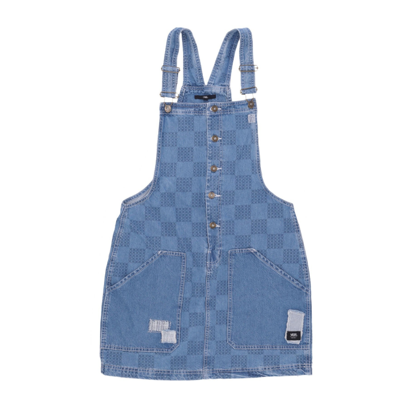 Damen-Latzhose „W Mended Check Denim Pinafore Dress“.
