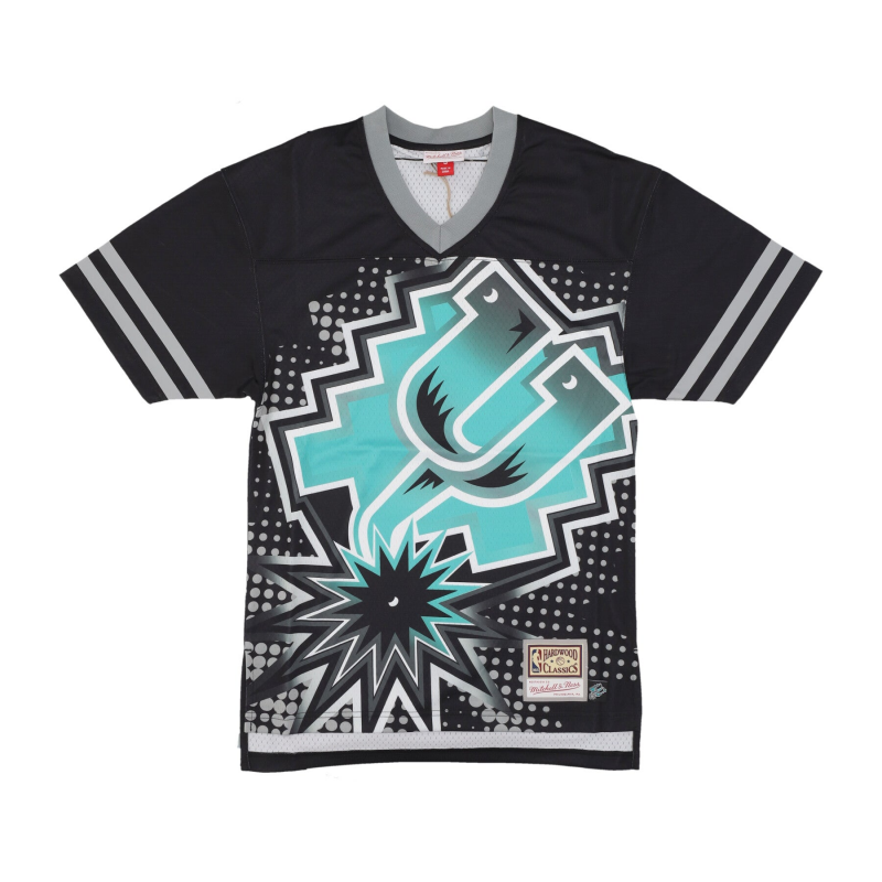 American Football Jacke Herren NBA Big Face 7.0 Fashion Jersey Saaspu Schwarz