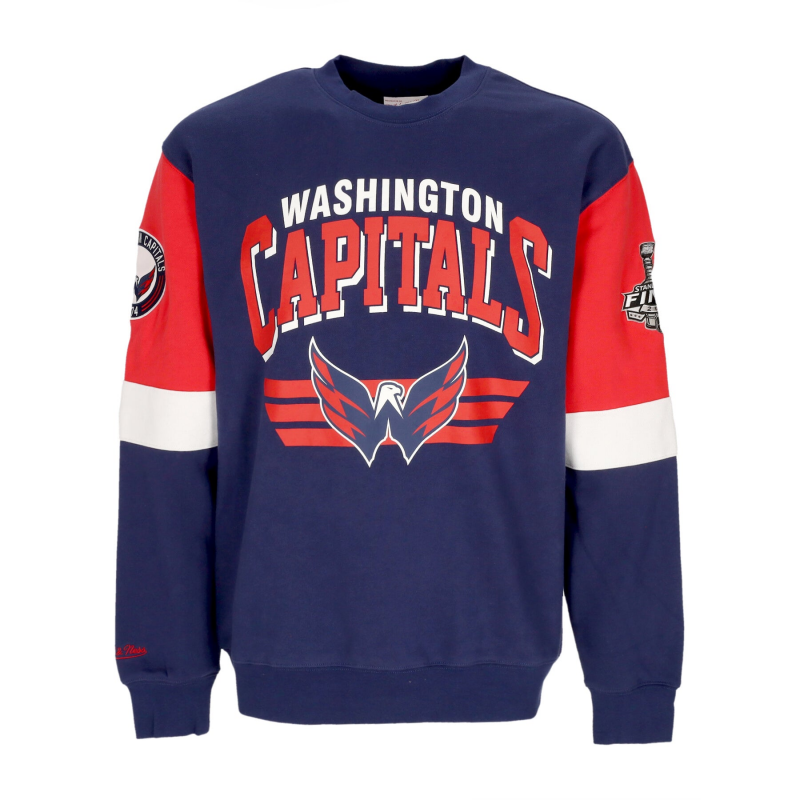 Herren-Sweatshirt mit Rundhalsausschnitt NHL All Over Crew 3.0 Wascap Original Teamfarben