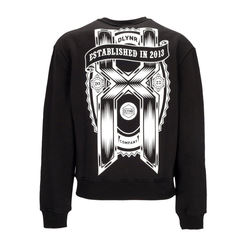 Herren-Sweatshirt mit Rundhalsausschnitt, 10 Jahre, Rundhalsausschnitt, Schwarz
