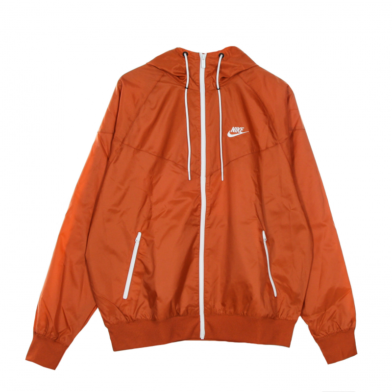 Windjacke fur Herren, Sportswear, gewebt, gefuttert, Windrunner-Kapuzenjacke, helles Sienna/WeiB
