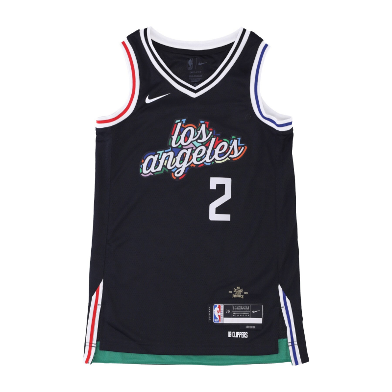 Herren-Basketball-Tanktop Nba Dri Fit Swingman Jersey City Edition Nr. 2 Kawhi Leonard Loscli Schwarz