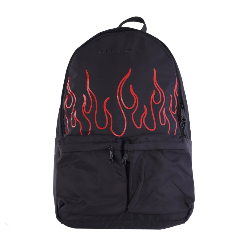 Flames Backpack Herrenrucksack Schwarz/Rot