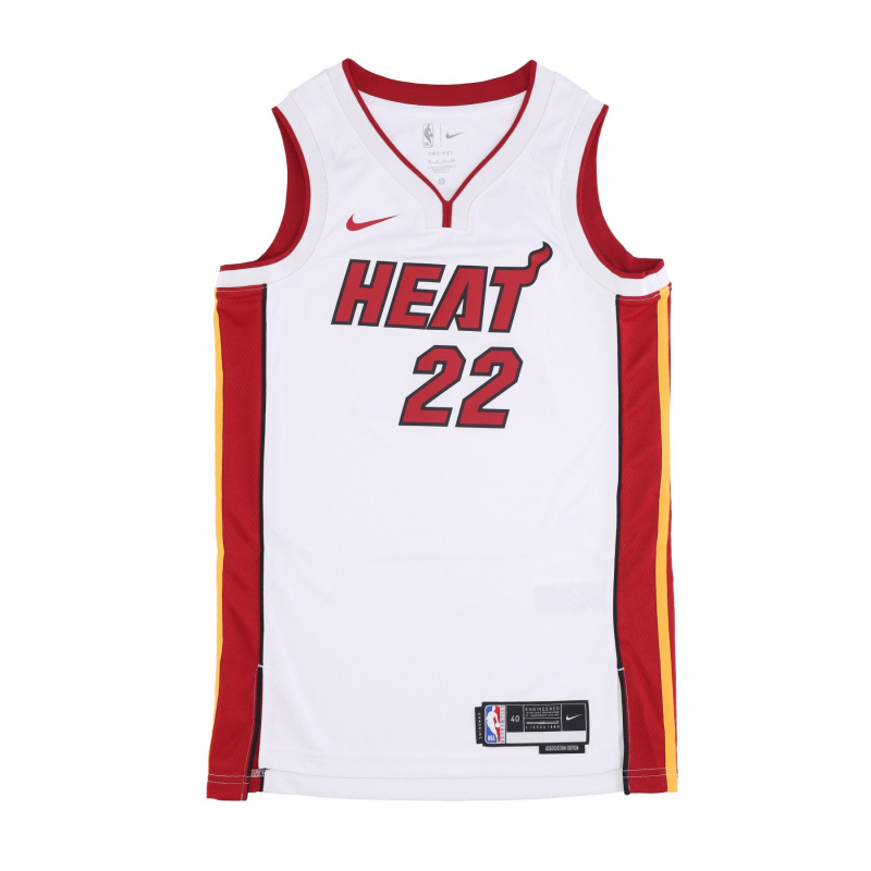 Herren-Basketball-Tanktop Nba Dri-fit Swingman Jersey Association 2022/23 Nr. 22 Jimmy Butler Miahea WeiB