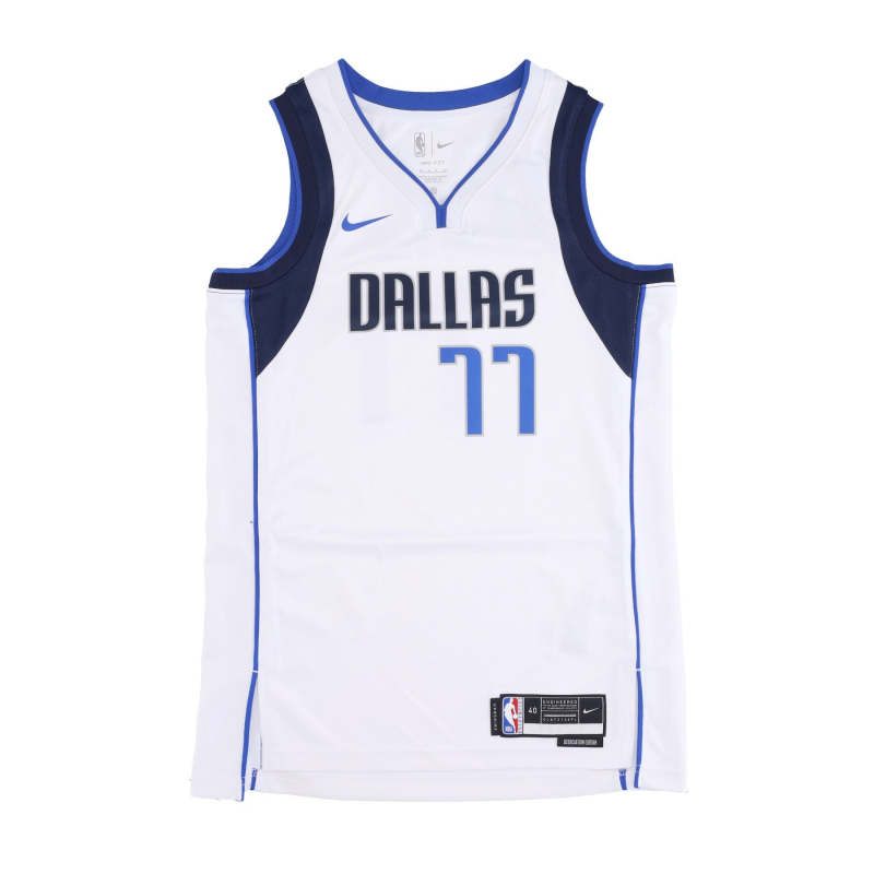 Herren-Basketball-Tanktop Nba Dri-fit Swingman Jersey Association 2022/23 Nr. 77 Luka Doncic Dalmav WeiB