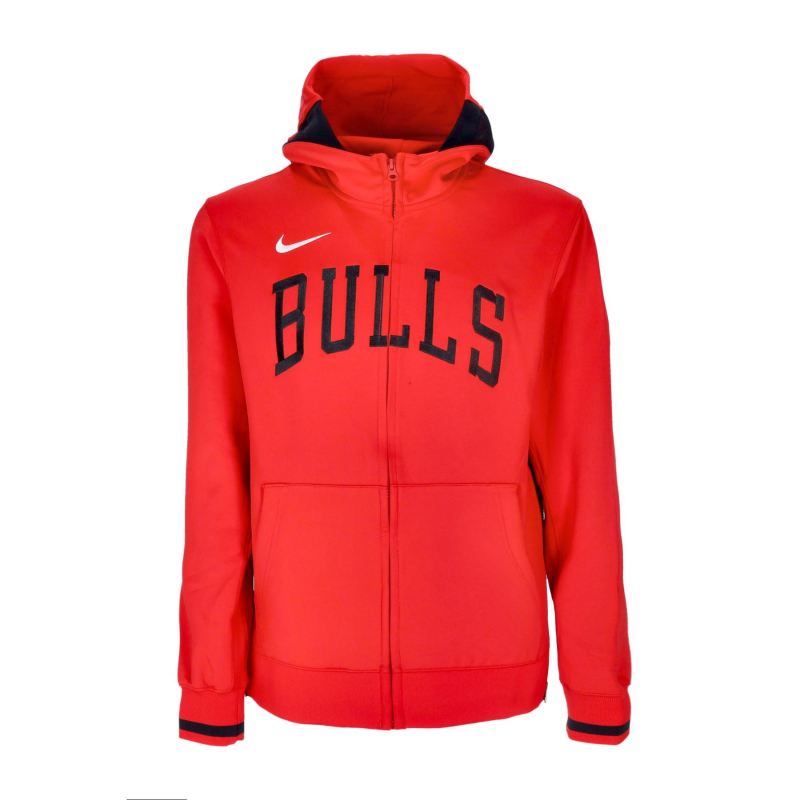 Leichtes Kapuzenpullover mit ReiBverschluss fur Herren, NBA Dri-Fit Showtime, Kapuzenpullover mit durchgehendem ReiBverschluss, Chibul University, Rot/Schwarz/WeiB