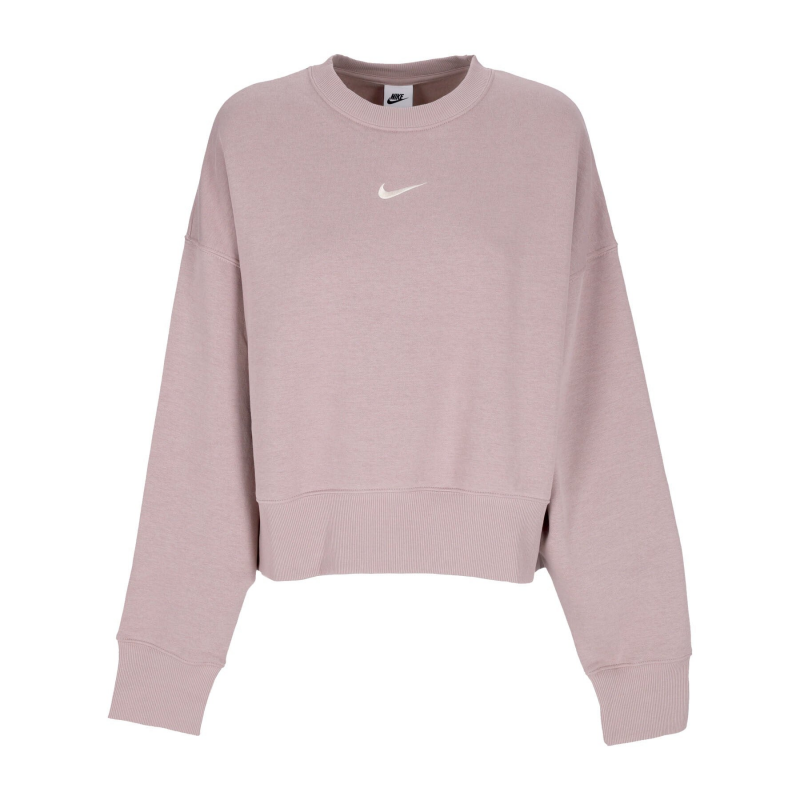 Kurz geschnittenes Damen-Sweatshirt mit Rundhalsausschnitt W Sportswear Phoenix Fleece Over-Oversized Crewneck Diffused Taupe/Sail