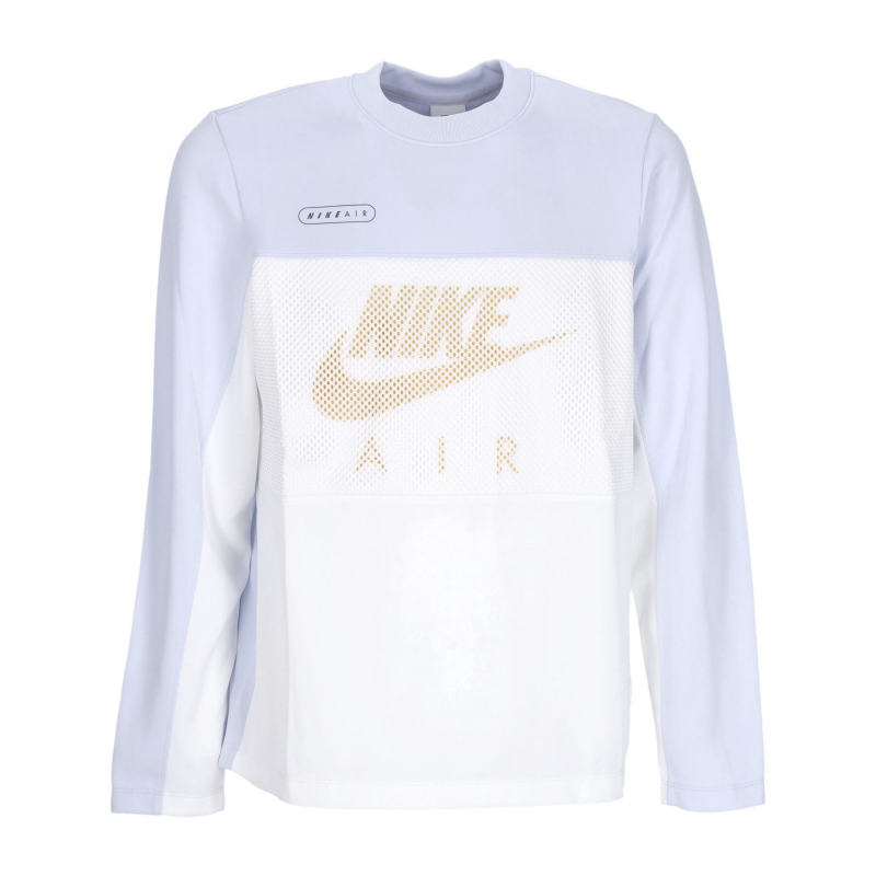 Herren-Langarm-T-Shirt Sportswear Air Poly-knit Crew Football Grau/WeiB/Vivid Sulfur