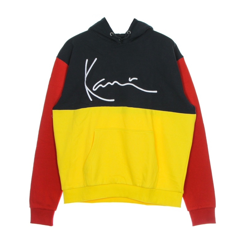 Herren Signature Block Teddy Hoodie Gelb/Marine/Rot