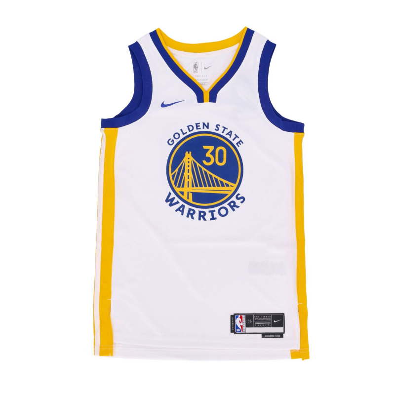 Herren-Basketball-Tanktop NBA Association Edition 22 Dri-Fit Swingman-Trikot Nr. 30 Stephen Curry Golwar WeiB
