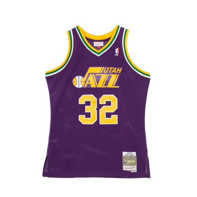 Herren-Basketball-Tanktop Nba Swingman-Trikot Hardwood Classics Nr. 32 Karl Malone 1991–92 Utajaz Road Original-Teamfarben