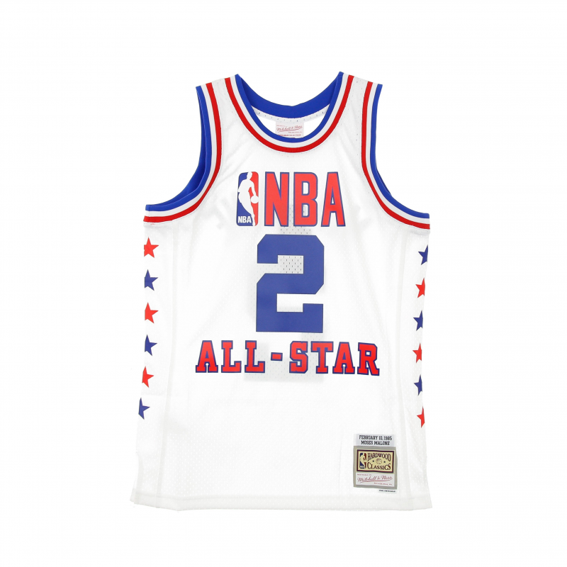 Herren-Basketball-Tanktop NBA Swingman-Trikot Hardwood Classics Nr. 2 Moses Malone All Star Game East 1985 WeiB