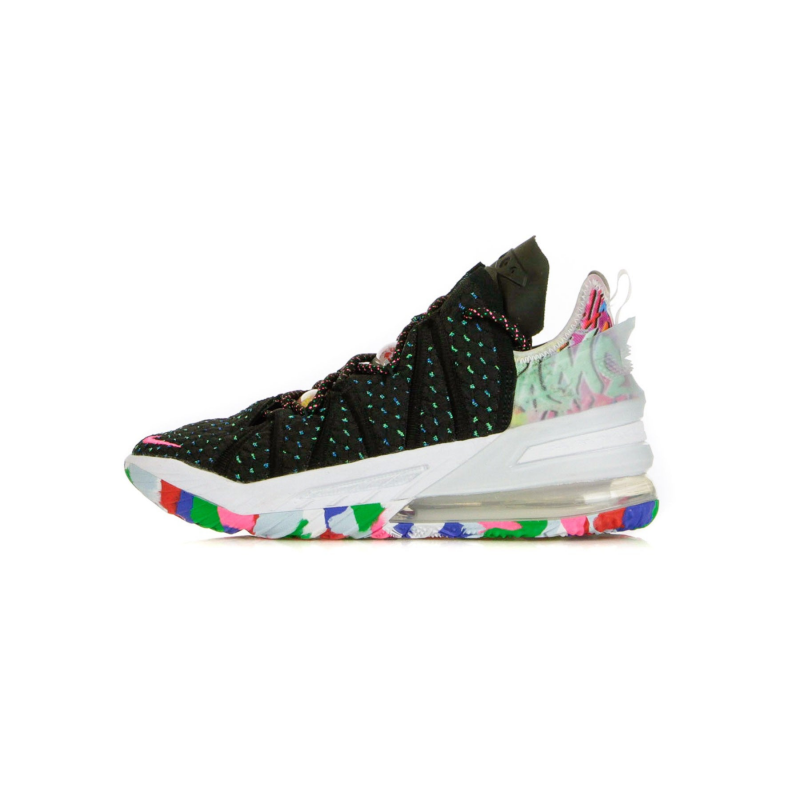 Lebron Xviii Herren-High-Schuh Schwarz/Pink Blast/Mehrfarbig