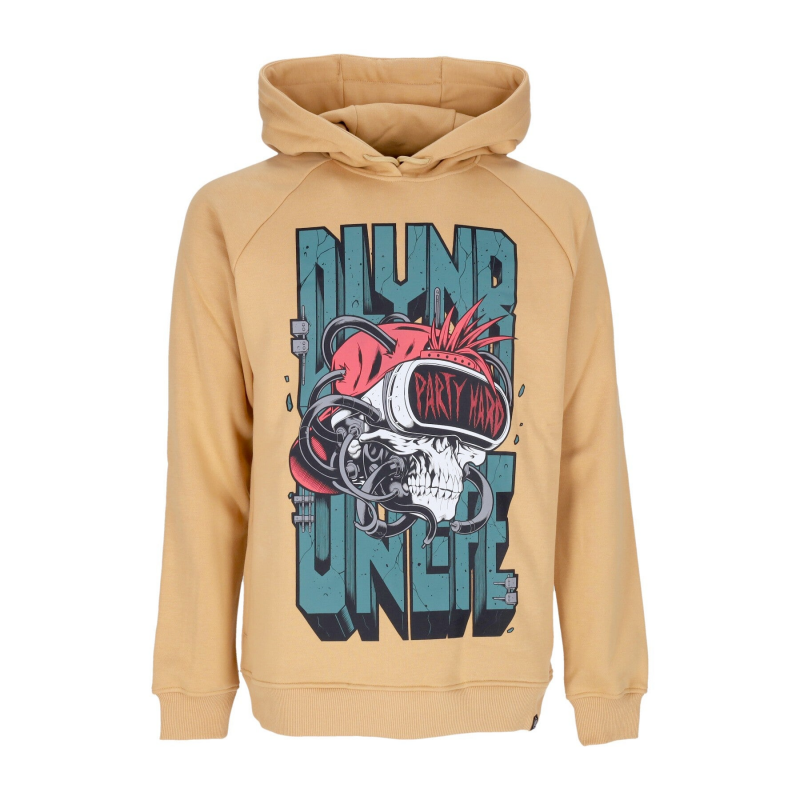 Herren Party Hard Skull Hoodie Beige