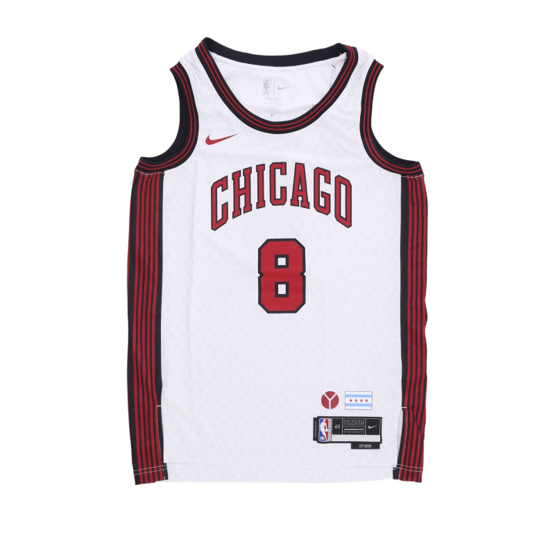 Herren-Basketball-Tanktop NBA City Edition 22 Dri-Fit Swingman-Trikot Nr. 8 Zach Lavine Chibul WeiB