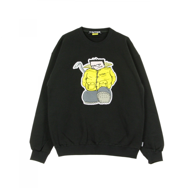 Cucador Patch Crew Herren-Sweatshirt mit Rundhalsausschnitt, Schwarz