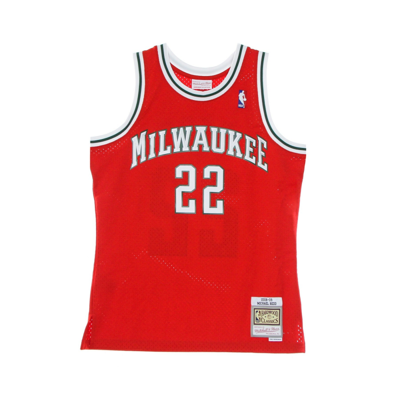 Herren-Basketball-Tanktop Nba Swingman Jersey Hardwood Classics Nr. 22 Michael Redd 2008–2009 Milbuc Rot/Original-Teamfarben