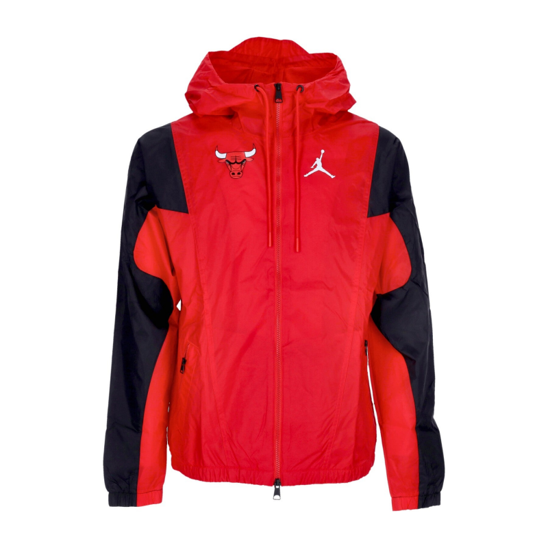 Herren-Windbreaker NBA Courtside Statement Jacke Chibul University Rot/Schwarz
