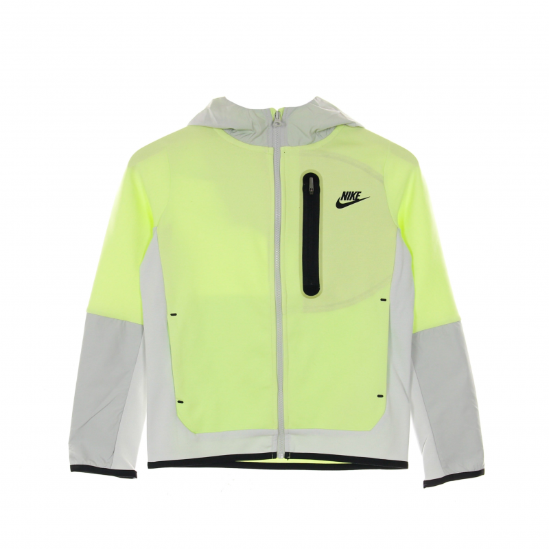Leichtes Kapuzen-Sweatshirt mit ReiBverschluss fur Kinder B Sportswear Tech Fleece gewebter Kapuzenpullover mit durchgehendem ReiBverschluss Mix Lt Liquid Lime/Photon Dust/Schwarz