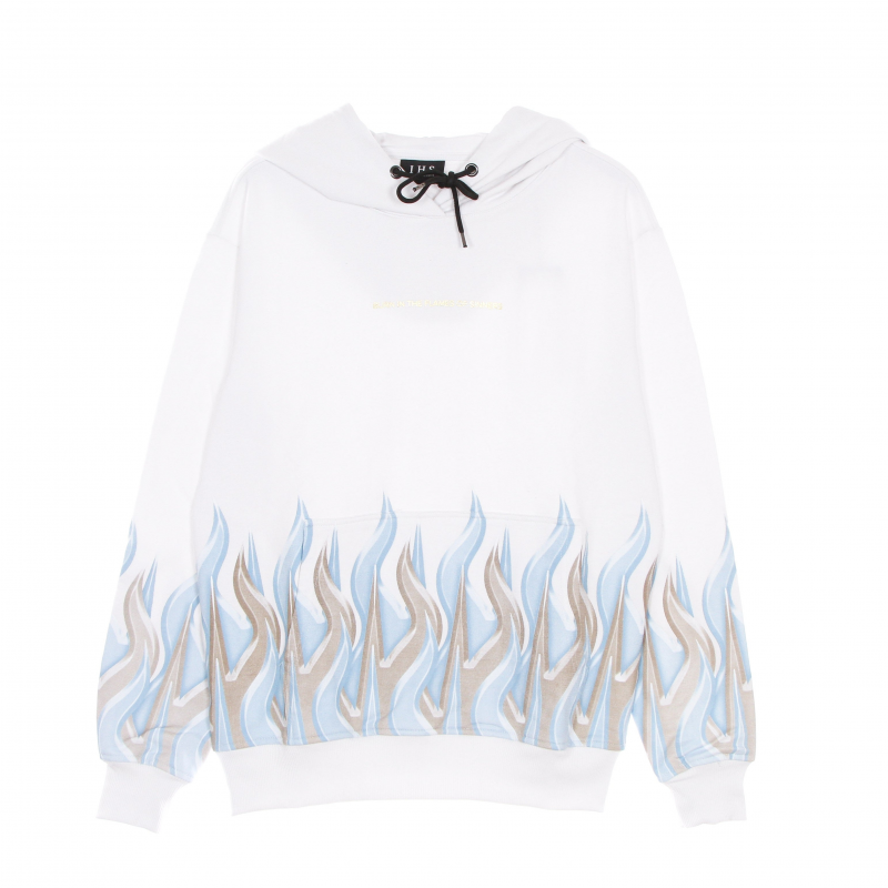 New Flames Hoodie WeiBes, leichtes Herren-Sweatshirt mit Kapuze