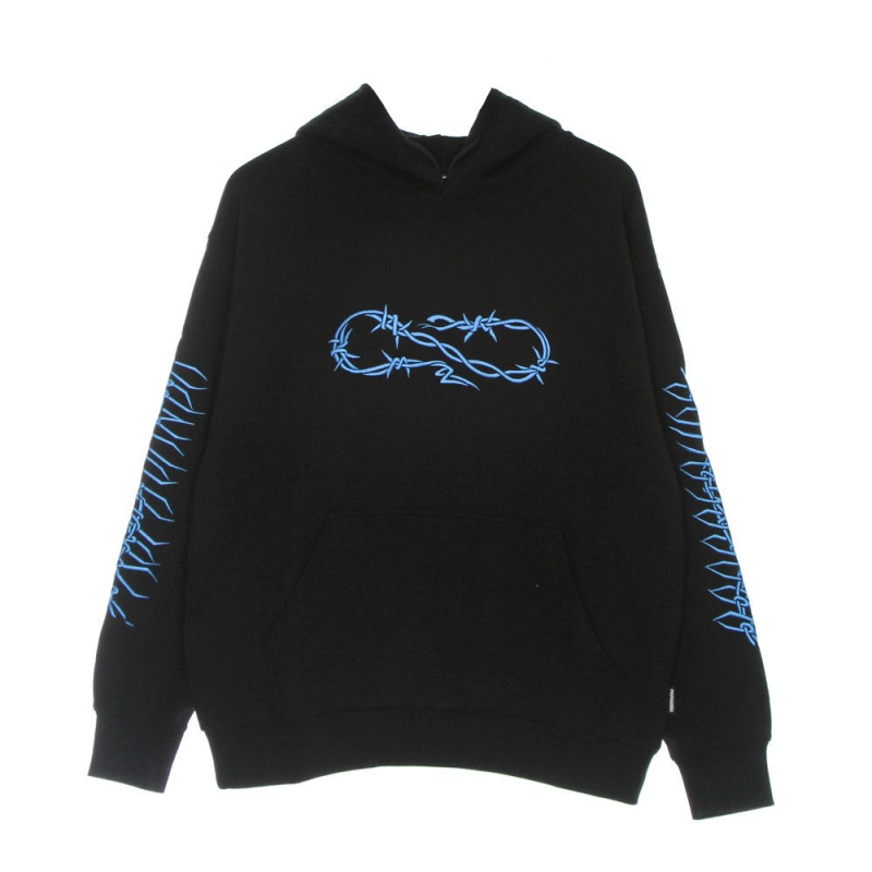 Leichtes Herren-Kapuzenpullover Wire Blue Hoodie Schwarz/Blau