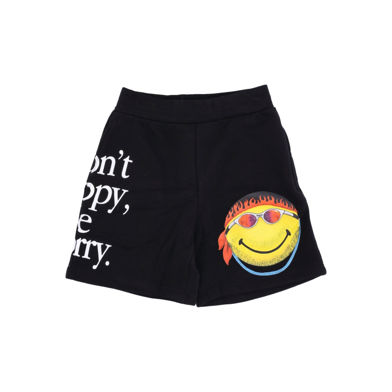 Kurze Trainingshose Herren Don't Happy Be Worry Sweatshorts X Smiley Schwarz