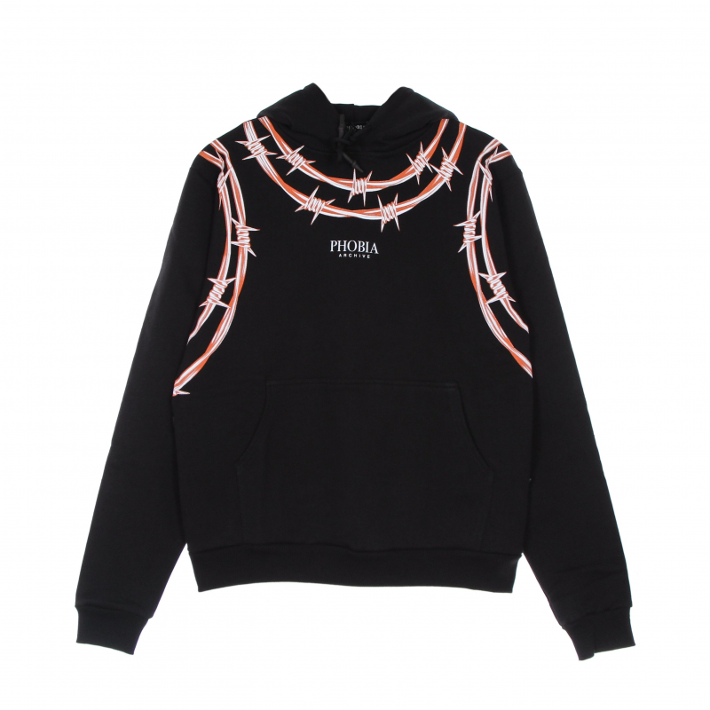 Oranger leichter Herren-Hoodie Barbed Wire Hoodie Schwarz/Orange