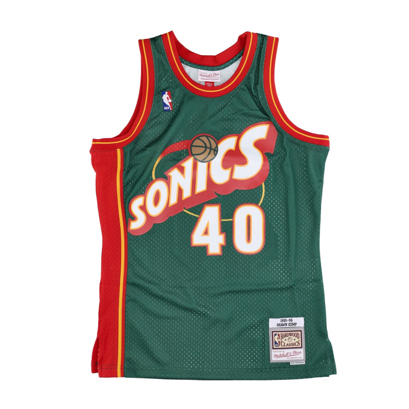 Herren-Basketball-Tanktop Nba Swingman Jersey Hardwood Classics Nr. 40 Shawn Kemp 1995–96 Seasup Original-Teamfarben