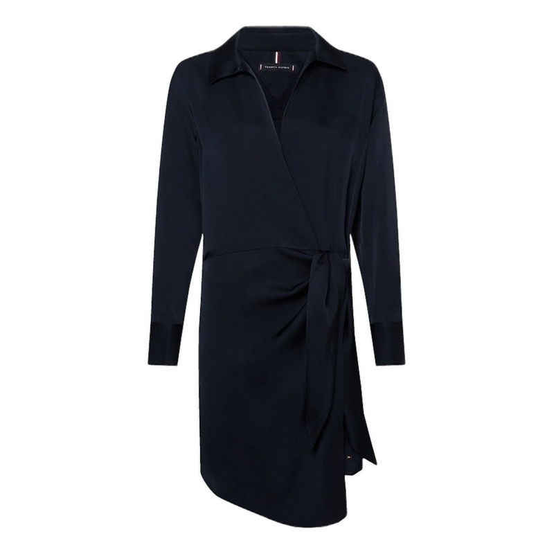Tommy Hilfiger-Kleider, geknotetes, kurzes Hemdkleid aus Krepp