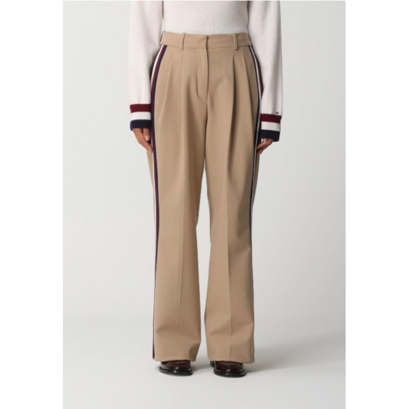 Tommy Hilfiger plissierte Hose mit weitem Bein