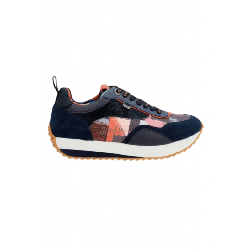 Anekke Shoes Marineblaue Palette gemusterte Sport-Sneaker