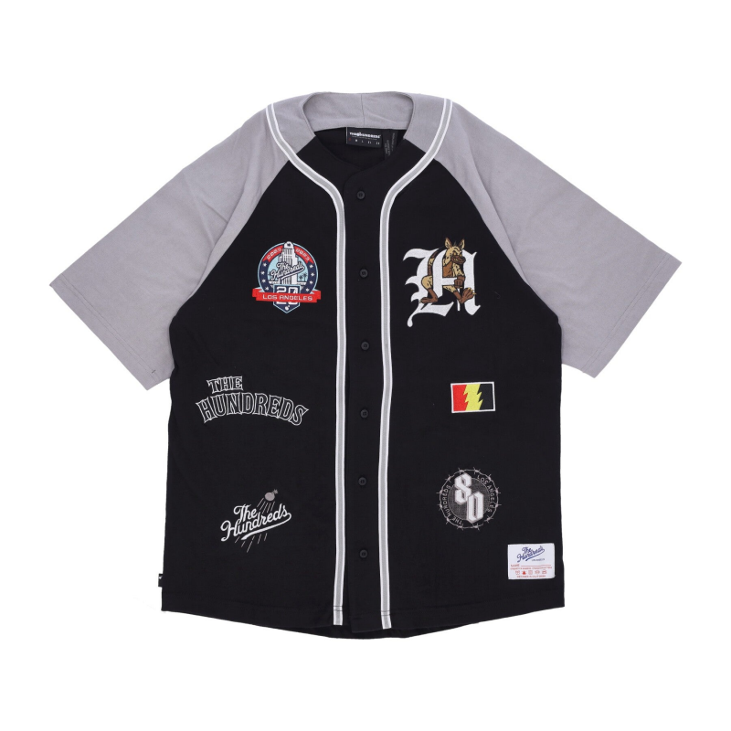 Jacke mit Knopfen aus Ligatrikot fur Herren, Schwarz