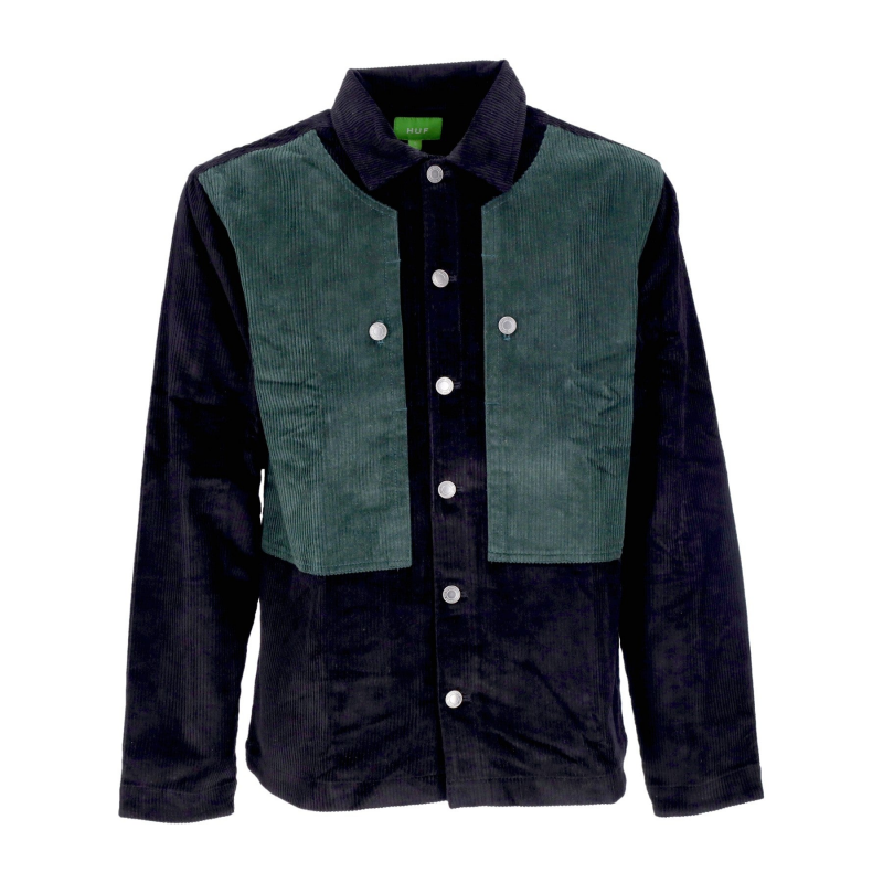 Herren Langarmshirt Marina Box Overshirt Schwarz