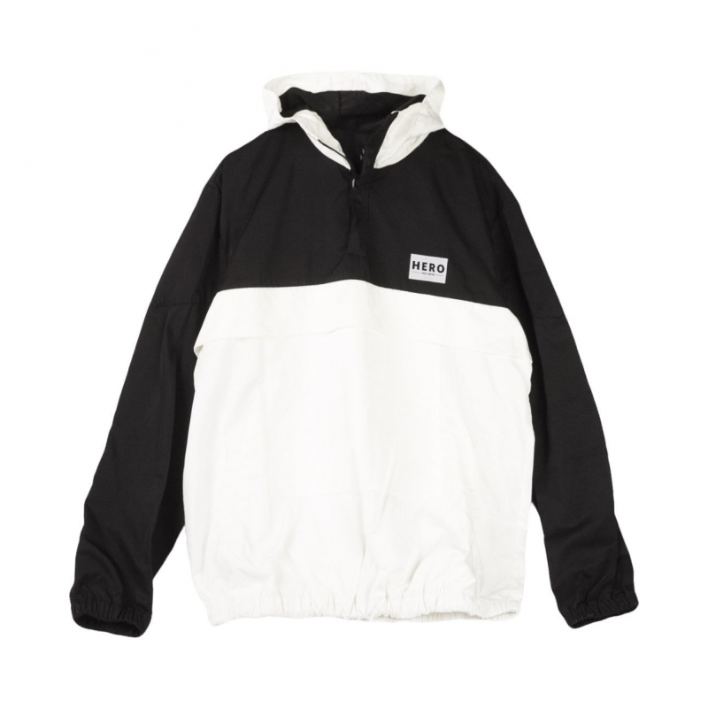 Pull-On-Windjacke fur Herren, Windjacke Keyline, Schwarz/WeiB