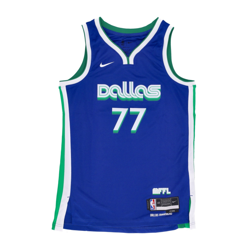 Herren-Basketball-Tanktop NBA City Edition 22 Dri-Fit Swingman-Trikot Nr. 77 Luka Doncic Dalmav Rush Blau