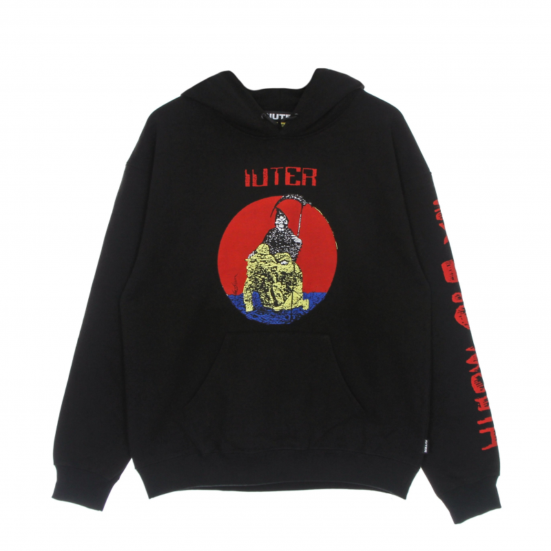 Leichtes Herren-Kapuzenpullover Demon Hoodie Schwarz