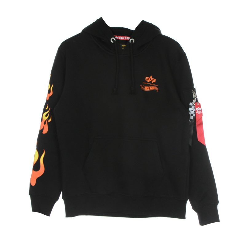 Flame Hoody X Hot Wheels Herren Kapuzenpullover Schwarz