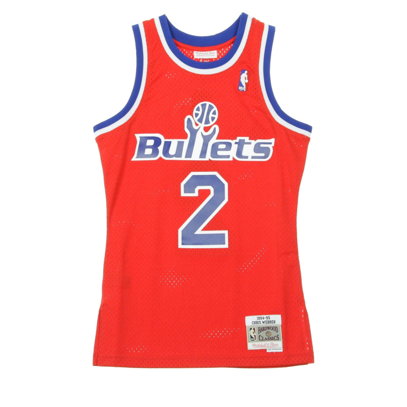 Herren-Basketball-Tanktop Nba Swingman-Trikot Chris Webber Nr. 2 1994–95 Wasbul Road Original-Teamfarben