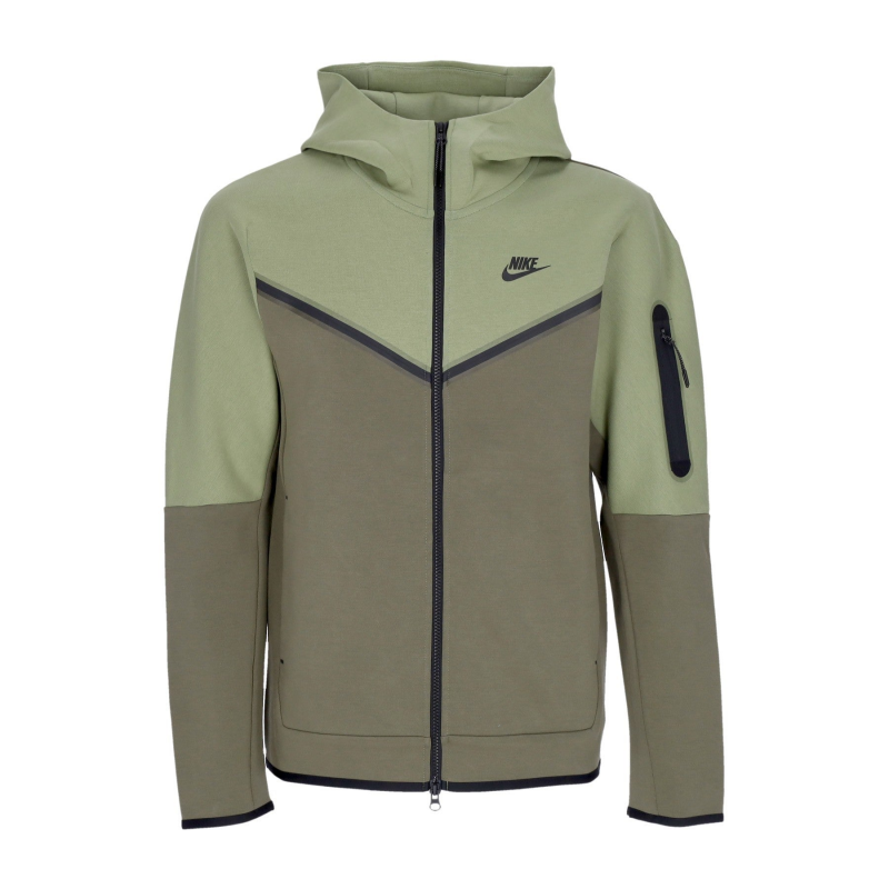 Leichtes Sweatshirt mit Kapuze mit ReiBverschluss fur Herren, Sportswear Tech Fleece Hoodie Alligator/Medium Oliv/Schwarz