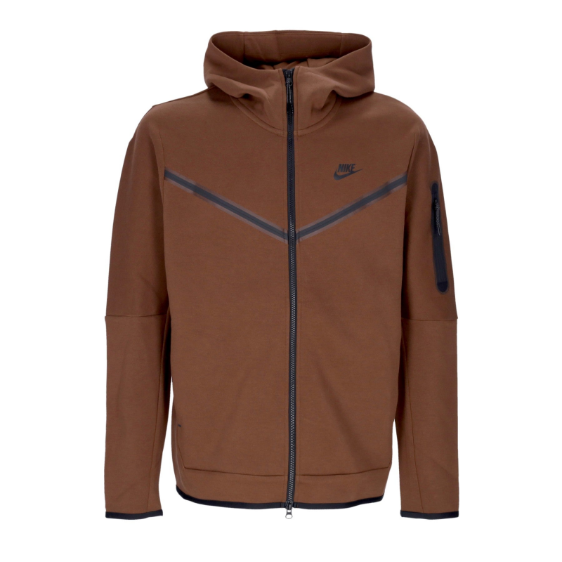 Leichtes Kapuzen-Sweatshirt mit ReiBverschluss fur Herren, Sportswear-Tech-Fleece-Hoodie Cacao Wow/Schwarz
